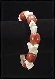 Coral Red Mother of Pearl Bracelet Stone Rock Jewelry