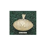 Missouri Tigers Solid 10K Gold ''M'' Football Pendant
