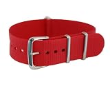 20mm Red - Nylon Nato Ballistic Military Watch Band Strap G-10