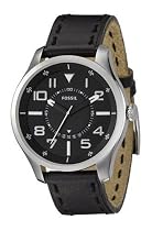Fossil Herren-Armbanduhr Analog Leder schwarz Dress FS4458