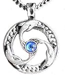 Nordic DOLPHIN TRISKILIAN Celtic Knot Pendant Necklace
