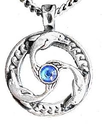 Nordic DOLPHIN TRISKILIAN Celtic Knot Pendant Necklace