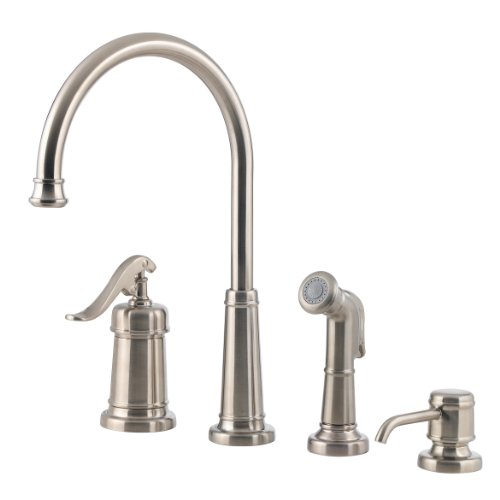 Pfister GT26-4YPK GT26-4YPK Ashfield Single Handle Kitchen Faucet with Side Spray and Soap Dispenser, Brushed Nickel On Sale