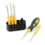 uxcell　スクリュードライバーセット　ねじ回しセット　滑り止めハンドル　スロット、フィリップスビット　7個スクリュードライバービット　1個ハンドル