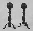 PAIR of BALL & CLAW Andiron Fireplace Fire Dogs - BLACK