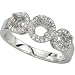 14K White Gold Three Stone Round Diamond Semi Mount Engagement Ring