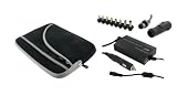 4n1 Combo - Acer Aspire One AOD250-1165 10.1-Inch AC and DC Adapter Charger - Home / Car / Airplane (Invisible Zipper Tri-Pocket - Black)
