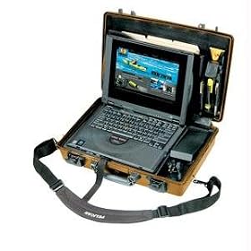 Pelican Computer Watertight Hard Case with Lid Organizer, Computer Bottom Tray & Shoulder
