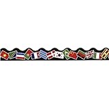 Trend Enterprises World Flags Terrific Trimmer, 2-1/4 in X 39 ft, Assorted by Trend