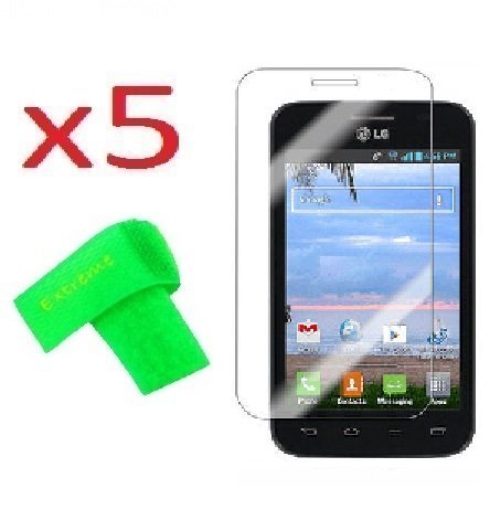 5 x LG Optimus Dynamic II LG39C L39C Screen Protector Guard CLEAR PRE-CUT No Cutting Require Perfect Fit + EXTREME BRAND (5 x Clear Screen Protector)