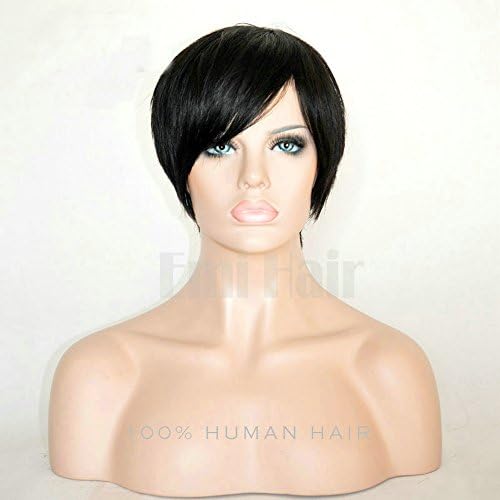 EHair H16 100% Brazilian Human Hair Fashion Bob Short Wigs for Black Women (Nature Color None Lace Little Brown Wig)