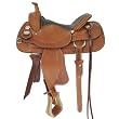 16" Chestnut Basket Stamped Cowhorse Working Saddle by Crates 4533