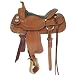 16" Chestnut Basket Stamped Cowhorse Working Saddle by Crates 4533