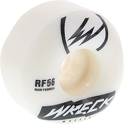 Wreck Wheels W2 White / Black Skateboard Wheels - 56mm 101a (Set of 4) by Wreck Wheels