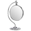 Vanity Pedestal 5X Magnifying Mirror in Satin Nickel