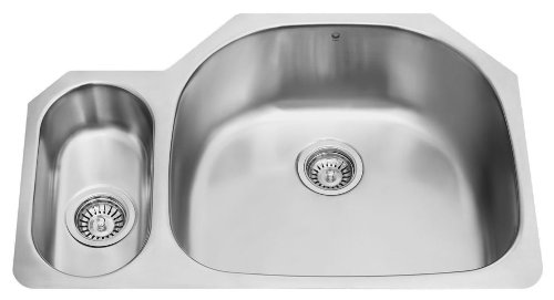 Vigo Industries VG3321RK1 Undermount Grid Two Strainers Kitchen Sink, Steel