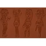 Deep Red Stamps City Girls Springtime Cling, 4 by 6"