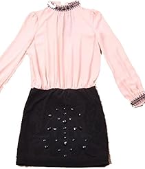 Long Sleeves Polyester Beaded  Shirt  Dress