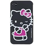 Coque rigide Hello Kitty noire pour Iphone 4 Clin d'oeil