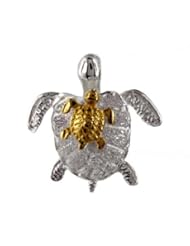 Large & Small Turtle Pendant, Two-Tone, Silver Hawaiian Jewelry