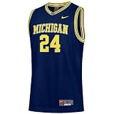 Nike Elite Michigan Wolverines #24 Navy Blue Twilled Basketball Jersey