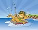Cat Gone Fishin Wall Mural