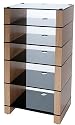 Blok STAX 600 Six Shelf Oak Hifi Rack TV Stand AV Hi-fi Unit [Black  Glass]