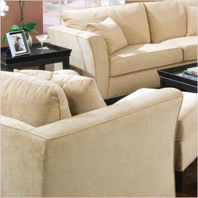 Cumberland Grove Ottoman in Cream Colored Velvet