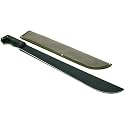 23" Black Machete Straight Heavy Blade Sword & Sheath