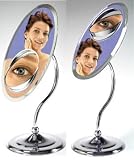 Tri-Optics Oval 1X Mirror with 5X to 7X Inset and Chrome Finish