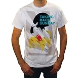 WEA Men's Taking Back Sunday Mad Geisha T-Shirt,White,Large