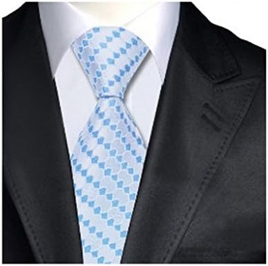 Blue White Novelty Classic Silk Necktie Jacquard Single Ties For Men