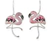Julie Mammano's Sterling Silver & Crystal Enamel Pink Flamingo Dangle Earrings by Zarah