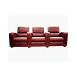 3 Seat Burgundy Leather Theatre Seating By Wholesale Interiors with Silver Shipping