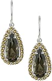 10K White Gold Smoky Quartz and Citrine Tear Drop Earrings