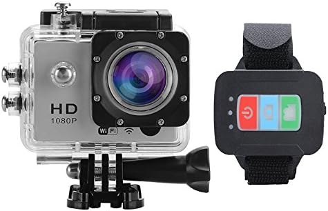 MIUFLY Full HD wifi Sports Action Camera 1080P 30M Waterproof 170 Degree Lens 2 Inch Screen, Remote Control(Silver)