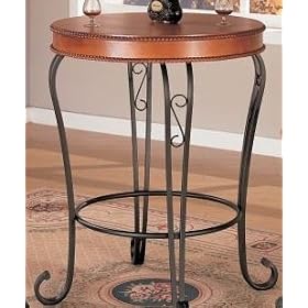 Wood And Metal Bar Table With Scroll Design by Bar Stools