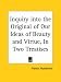 Book Inquiry into the Original of Our Ideas of Beauty and Virtue, In Two Treatises