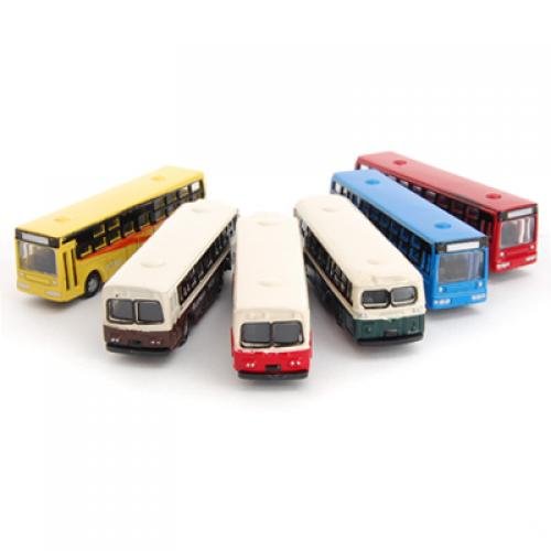 6pcs Diecast Model Bus Train Layout Railway Scenery N