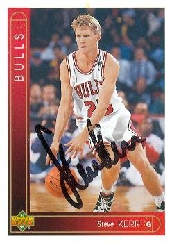 Steve Kerr autographed Basketball Card (Chicago Bulls) 1993 Upper Deck #324