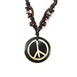 Urban Wear Peace Sign Pendant with Braided Cord and Beads