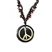 Urban Wear Peace Sign Pendant with Braided Cord and Beads