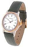 Louis Erard Women's Mini Two-tone Watch with Olive Green Leather Strap