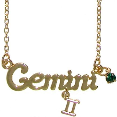 Gemini Horoscope Zodiac Nameplate Necklace, Astrogirl! In Gold Gemini Horoscope Zodiac Nameplate Necklace, Astrogirl! In Gold