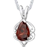 1.50Ct Pear Shape Garnet Pendant in Sterling Silver