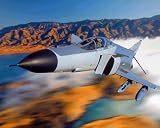 Jet Airplane F 4 Military Plane Speed Art Poster Print - 20" X 16"