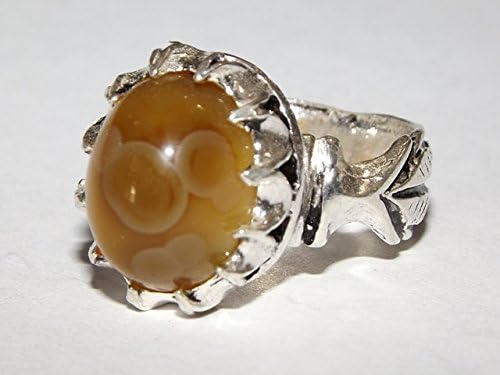 Free Size unique 925 sterling silver men ring natural honey yemen yemeni eye aqeeq agate 7.8.9.10.11.12.13 Us Size