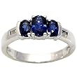 14K White Gold Sapphire and Diamond Ring