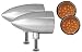 Adjure NS11933-3 Beacon 1 Amber Lens 3-Wire Flush Mount Smooth Chrome Target LED Motorcycle Bullet Light - Pair