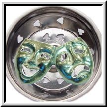 Pewter Kitchen Strainer Comedy&amp;Tragedy Mask